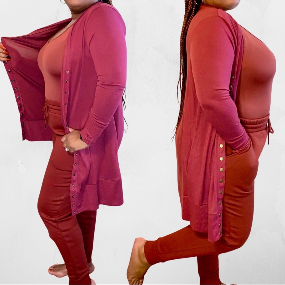 Brand new (3 pieces)Zenana Jogger, cardigan, tank set.